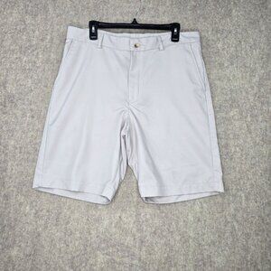 Mens Chino Shorts Light Gray Size Unknown Flat Front Mid-Rise Cotton Blend